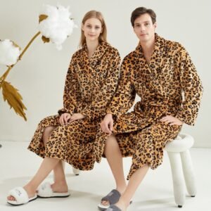 Couple's  Flannel Bathrobe For Men