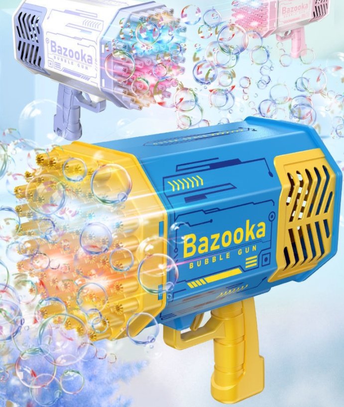 Bubble Gun Rocket 69 Holes Soap Bubbles Machine Gun Shape Automatic Blower With Light Toys For Kids Pomperos - Image 10