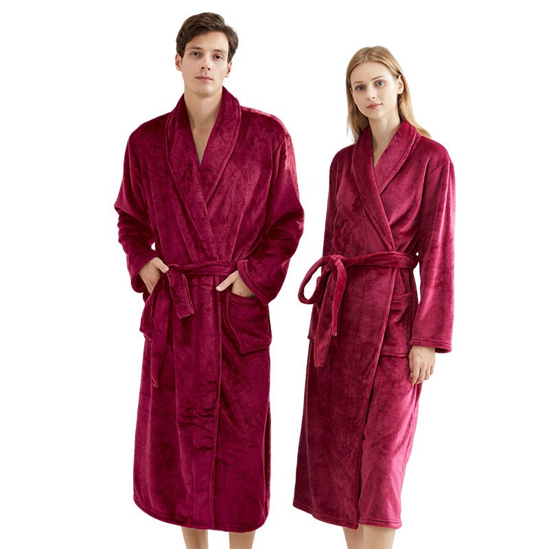 Couple's Flannel Bathrobe For Men - Image 6