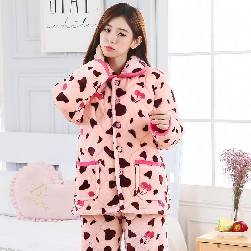 Women's Pajamas Winter Thickened Three Layers In Winter - Image 2