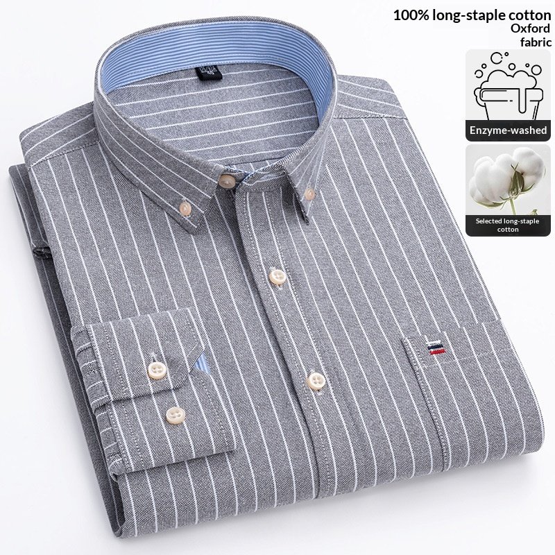 Fashionable New Plaid Oxford Mens Shirt - Image 5