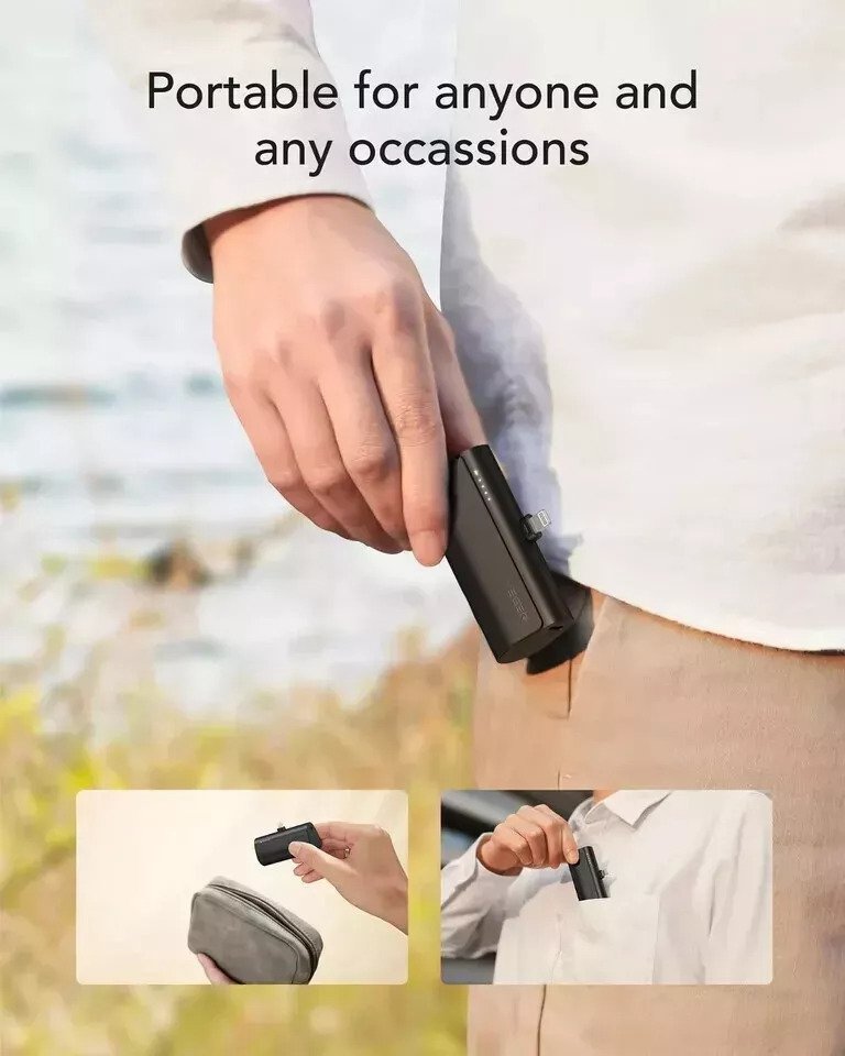 10o00mAh Mini Pocket Capsule Power Bank 20W Fast Charging Portable Charger For IPhone&Android Phone Pad - Image 4