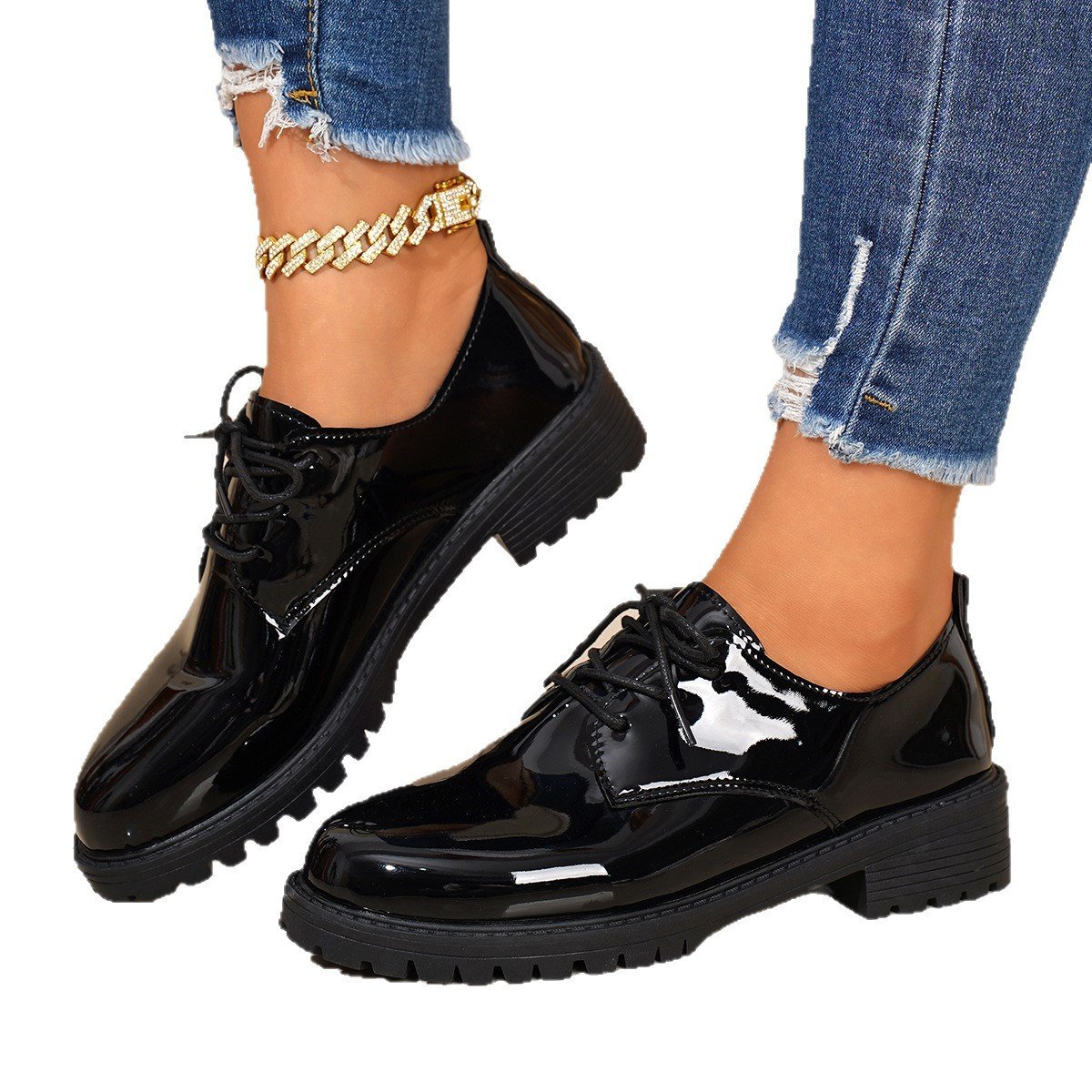 Round Head Korean British Style Shoes - Image 5