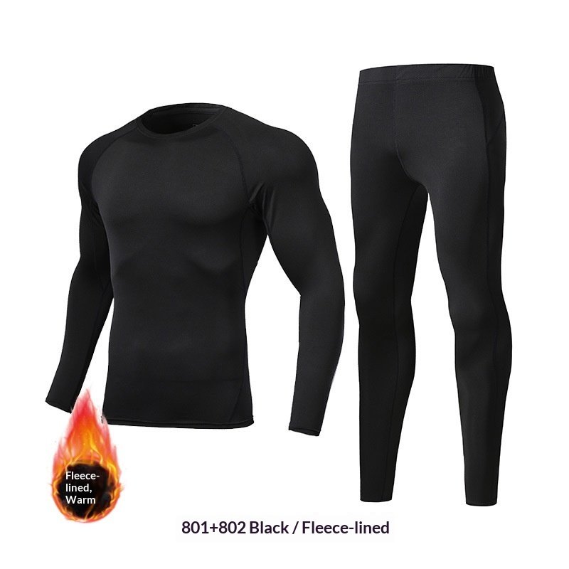 Quick-drying Stretchy Long-sleeve Thermal Compression Workout Outfit Set