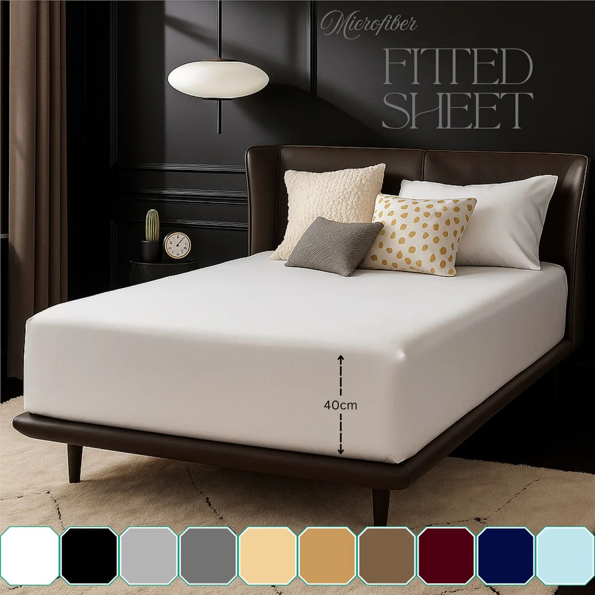 Cotton Feel Fitted Sheet — 40cm Deep