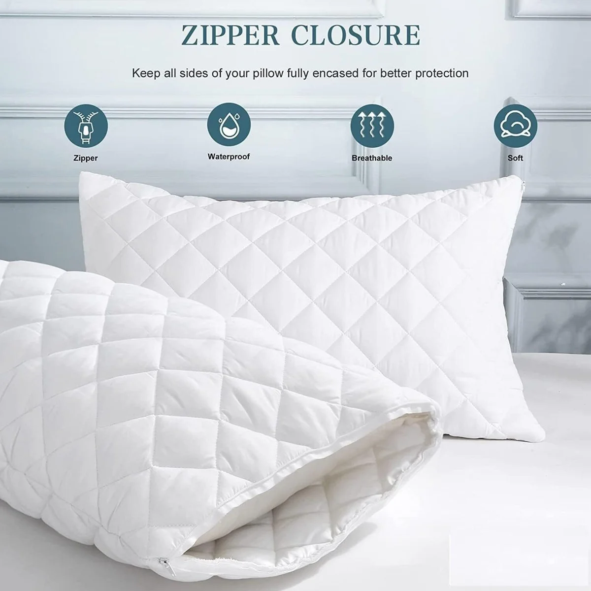 White Waterproof Pillow Protectors